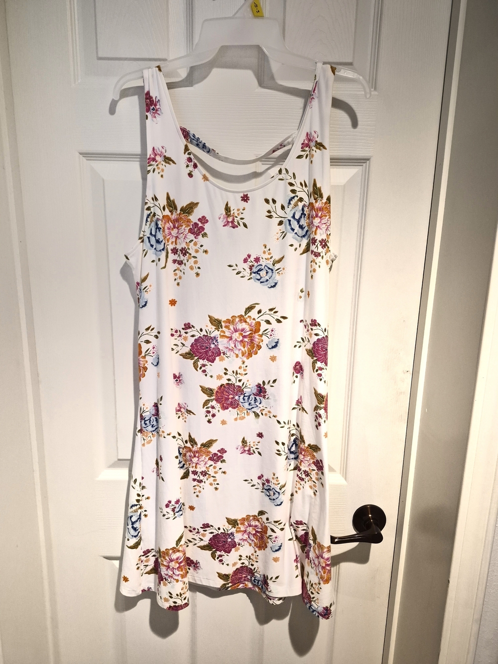Mudd White Floral Mini Dress with Pink, Blue & Gold Blooms XXL Juniors